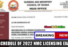 RESCHEDULING OF 2022 NMC LICENSING EXAMINATION RGN AND RPH NURSING PAPER 2