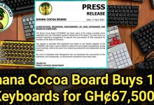 Ghana Cocoa Board to Buys 15 Keyboards at GHȼ67,500